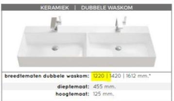 dubbele wastafel 122 cm breed  beschikbaar voor biedingen