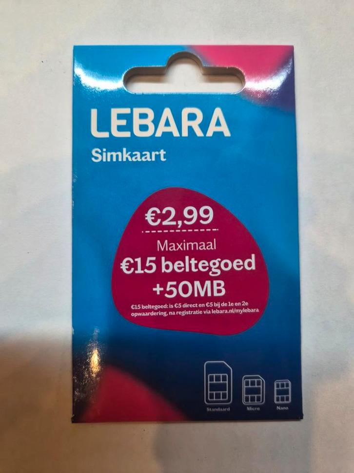 Lebara Simkaart 0619123465 mooi makkelijk telefoon nummer, Telecommunicatie, Prepaidkaarten en Simkaarten, Nieuw, Simkaart, Overige providers