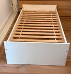 1 persoons houten bed met 2 lades - mdf - 200 x 90 cm, Huis en Inrichting, Ophalen, 90 cm, Eenpersoons, Wit