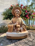 Antiek Frans heiligenbeeld ❤️ Jezus met hostie en kelk, Ophalen of Verzenden