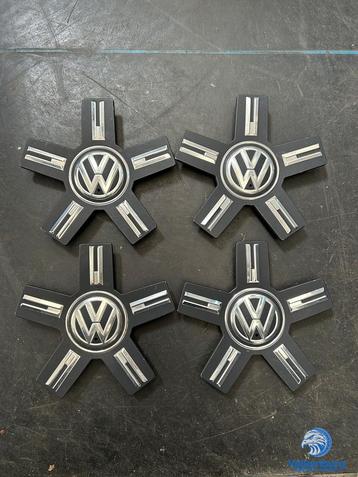 ORIGINELE VW Touareg naafkap naafdop set zwart chroom beschikbaar voor biedingen