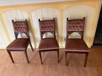 3 stoelen met mooi houtsnijwerk, Antiek en Kunst, Ophalen of Verzenden