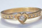 Hoogwaardige 18 karaat gouden ring – hartmotief - Maat: 18,5, Sieraden, Tassen en Uiterlijk, Ringen, 18 tot 19, Ophalen of Verzenden