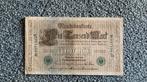 Duitsland 1000 mark 1910 groen serienummer, Postzegels en Munten, Bankbiljetten | Europa | Niet-Eurobiljetten, Ophalen of Verzenden