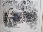 Ets, kikvors en de Os., Antiek en Kunst, Kunst | Etsen en Gravures, Ophalen of Verzenden