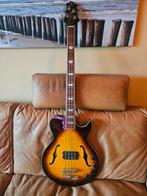 Greg Bennet Royale RLB-3 Bass Guitar Sunburst., Ophalen of Verzenden, Zo goed als nieuw, Semi-akoestisch