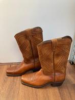Cognac bruine cowboy boots laarzen leer vintage maat 9.5 43, Vintage, Bruin, Vintage, Boots
