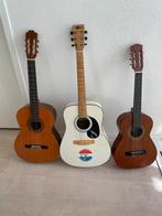 3 akoestische gitaren met beschadiging, Klassieke of Spaanse gitaar, Gebruikt, Ophalen