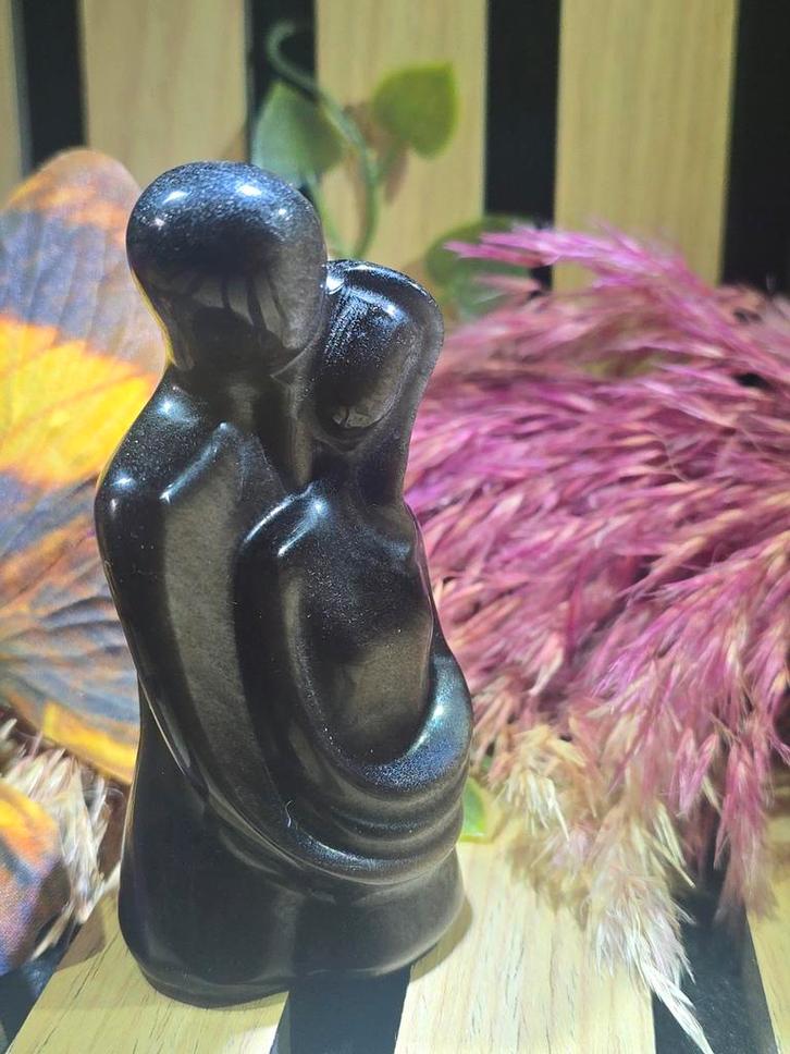 Labradoriet Knuffelsteen - Liefdesbeeld, Antiek en Kunst, Kunst | Beelden en Houtsnijwerken, Ophalen of Verzenden