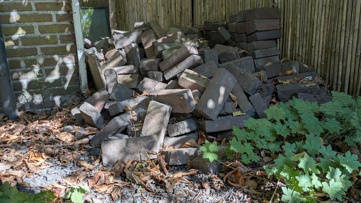 Rode Gebakken Klinkers - Stapel, Doe-het-zelf en Verbouw, Metselstenen, Gebruikt, Bakstenen, Ophalen