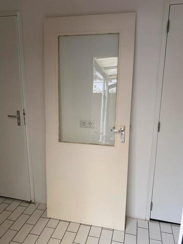 Stevige binnendeur met glas - 200x83x4cm beschikbaar voor biedingen