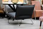 Luxe fauteuil EARL Jess Design metaal leer Bonanza Black, Ophalen, 75 tot 100 cm, Zo goed als nieuw, Metaal