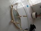 Salontafel glas met messing, Ophalen, 50 tot 100 cm, Glas, Minder dan 50 cm