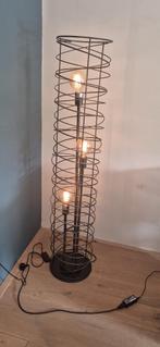 Stoere staande lamp met staal incl. lampen 140 cm hoog, Ophalen, 100 tot 150 cm, Robuust & stoer, Zo goed als nieuw
