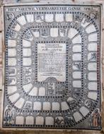 Antiek Ganzenbord-spel, J.F.THIEME 1835, Vijf spelers of meer, Ophalen of Verzenden, Gebruikt, J.F.THIEME