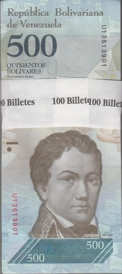 Venezuela bankbiljet 500 Bolivares 2017, Pick 94b in bundel, Postzegels en Munten, Bankbiljetten | Amerika, Los biljet, Zuid-Amerika