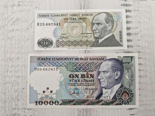 Turkije 2 biljetten TOP KWALITEIT, Postzegels en Munten, Bankbiljetten | Azië, Zuidoost-Azië, Ophalen of Verzenden