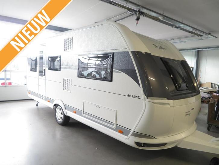 Hobby De Luxe 495 UL, Caravans en Kamperen, Caravans, tot en met 4, 1000 - 1250 kg, Rondzit, Hobby, 2 aparte bedden, Overige typen