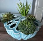 Bloempot aqua blauw  , nieuw ., Ophalen, Rond, Nieuw, Aardewerk