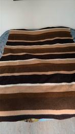 Vintage wollen deken Van Wijk Leidse Deken, Eenpersoons, Bruin, Ophalen of Verzenden, Deken of Dekbed