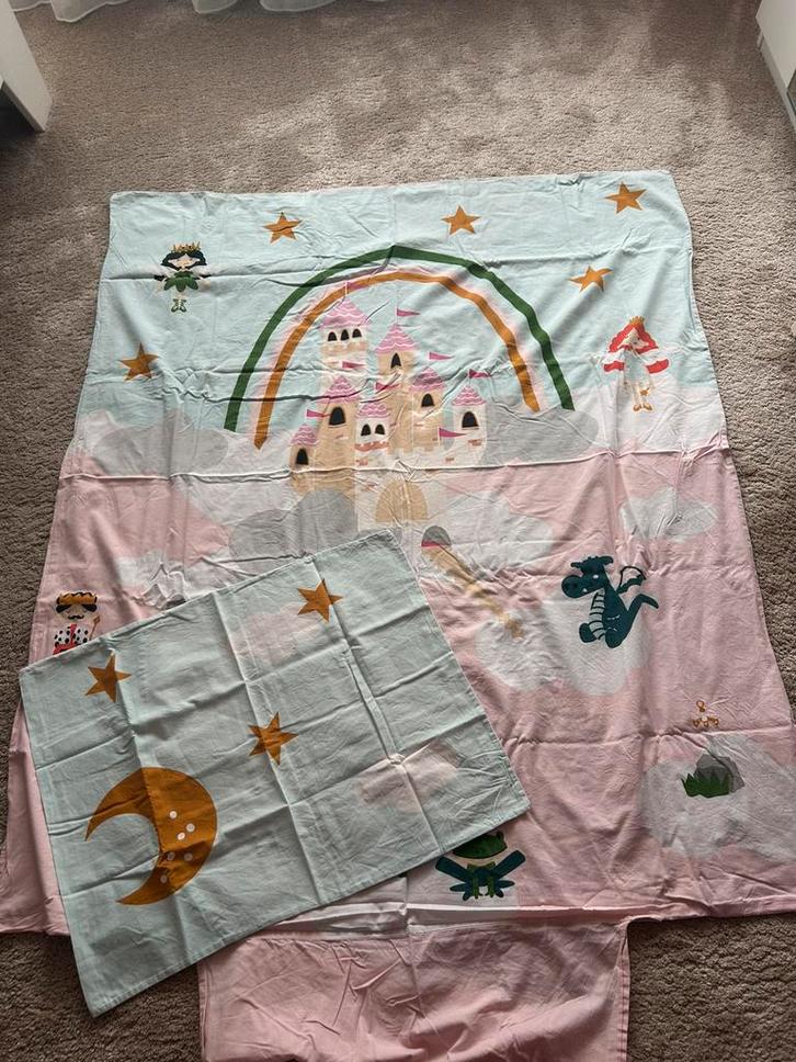 Beddengoed peuterbed meisje, Kinderen en Baby's, Kinderkamer | Beddengoed, Gebruikt, Dekbedovertrek, Roze, Meisje, Ophalen