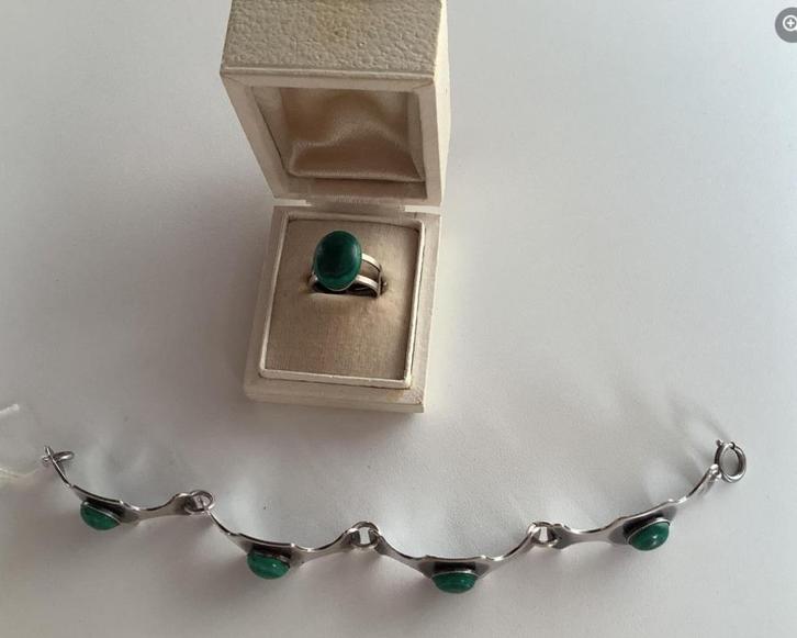 vintage scandinavische design juwelen, Sieraden, Tassen en Uiterlijk, Ringen, Gebruikt, Dame, Zilver, IJzer of Staal, Met edelsteen