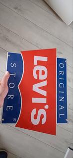 Vintage 90's Emaille Levi's zwaar bord, Verzenden