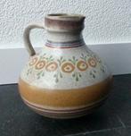 Vintage vaas KMK West-Germany oorvaas schenkkan beige bruin, Gebruikt, Overige kleuren, Aardewerk of Porselein, Ophalen of Verzenden