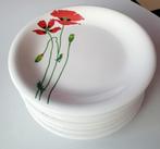 Vintage diner borden la primula made italy klaproos 8 stuks, Ophalen, Zo goed als nieuw, Overige stijlen, Bord(en)