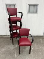 46 stuks stoelen Lisa met arm kunstleder rood stapelbaar, Huis en Inrichting, Stoelen, Ophalen, Hout, Zo goed als nieuw, Vijf, Zes of meer stoelen