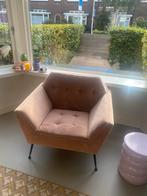 Roze Velours Dutchbone Fauteuil, Huis en Inrichting, Fauteuils, Ophalen, Gebruikt, 75 tot 100 cm, 75 tot 100 cm