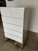 Malm, witte kast 6 laden, Huis en Inrichting, Kasten | Ladekasten, Ophalen, Gebruikt, 25 tot 50 cm, Minder dan 100 cm