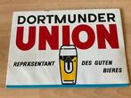 Vintage Reclamebord Dortmunder Union, Verzamelen, Ophalen of Verzenden, Gebruikt, Reclamebord, Plaat of Schild, Overige merken