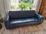 Leren 3-zitsbank met 2 stoelen, blauw TEAB, Ophalen, Gebruikt, 75 tot 100 cm
