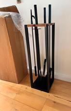 Haardset 5 delige- metaal en hout, Ophalen of Verzenden, Zo goed als nieuw, Vrijstaande haard, Houthaard