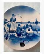 Wandbord Brocante blauw wit Duits Steingut Elsterwerda 21 cm, Antiek en Kunst, Ophalen of Verzenden