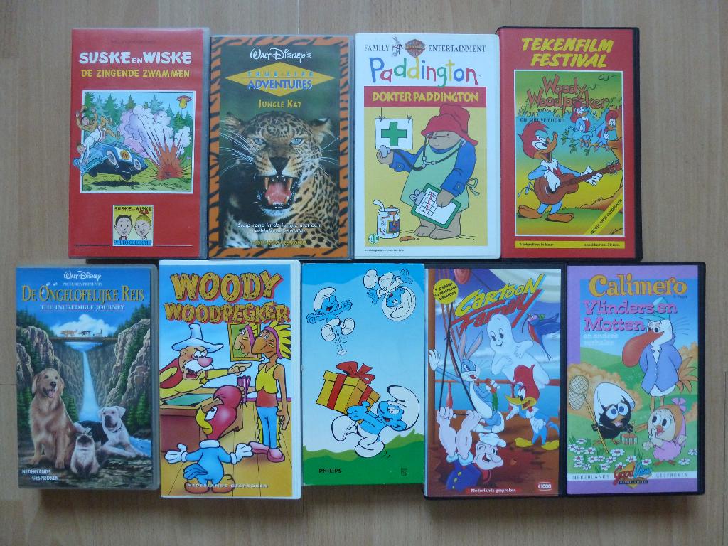 8 verschillende videobanden voor kinderen video band VHS, Cd's en Dvd's, VHS | Kinderen en Jeugd, Zo goed als nieuw, Overige soorten