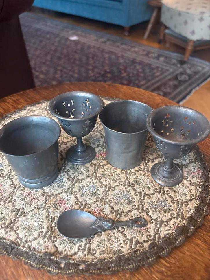 Vintage Tinnen Miniatuursetje, Antiek en Kunst, Antiek | Tin, Ophalen of Verzenden