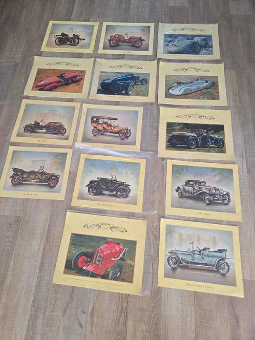 Antieke auto posters auto's van eind 1800 tot 1930 €5 p/st, Verzamelen, Posters, Zo goed als nieuw, Reclame, A1 t/m A3, Rechthoekig Staand
