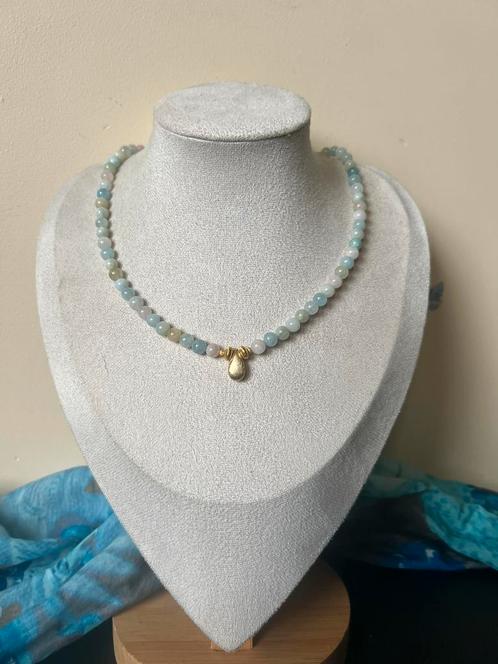 Aquamarijn morganiet heliodoor beryl liefdevol vreugde magie, Sieraden, Tassen en Uiterlijk, Kettingen, Nieuw, Zilver, Blauw, Met edelsteen