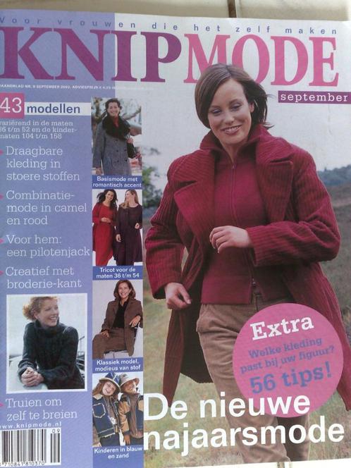 Knipmode september nr. 9 / 2002, Hobby en Vrije tijd, Kledingpatronen, Gebruikt, Vrouw, Knipmode, Verzenden