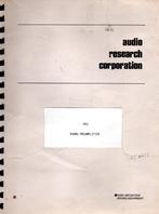 Audio Research PH-1 manual 1991, Audio, Tv en Foto, Versterkers en Receivers, Verzenden, Gebruikt, Minder dan 60 watt, Overige merken