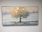 Olieverf schilderij boom met koperkleurige lijst, Antiek en Kunst, Kunst | Schilderijen | Klassiek, Ophalen