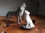 Wolf, 2 wolven,polystone wolf,grijze wolf,beschermde wolf, Ophalen, Zo goed als nieuw, Beeldje of Figuurtje