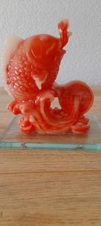 koi karper kunsthars 2 kleurig china, Ophalen of Verzenden, Nieuw, Overige soorten, Beeldje of Figuurtje