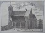 Kerk te Middelburg / Pieterskerk van Harrewijn gravure 1720, Antiek en Kunst, Ophalen of Verzenden