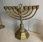 Antieke Chanoeka, Menorah, kandelaar, Antiek en Kunst, Ophalen of Verzenden, Koper of Brons