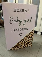 Raambord Geboorte Meisje - Baby Girl, Ophalen of Verzenden, Zo goed als nieuw, Geboortebord