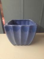 Blauwe keramieken bloempot, Tuin en Terras, Bloempotten, Ophalen of Verzenden