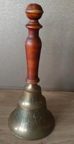 KERSTMAN BEL*KOPEREN TAFELBEL*BEL MET HOUTEN HANDVAT, Antiek en Kunst, Verzenden